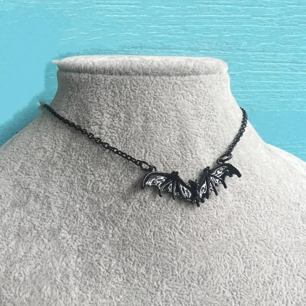 Gothic Black Cross Black Pendant Necklace