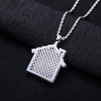 Iced Out House Pendant — 14K Gold