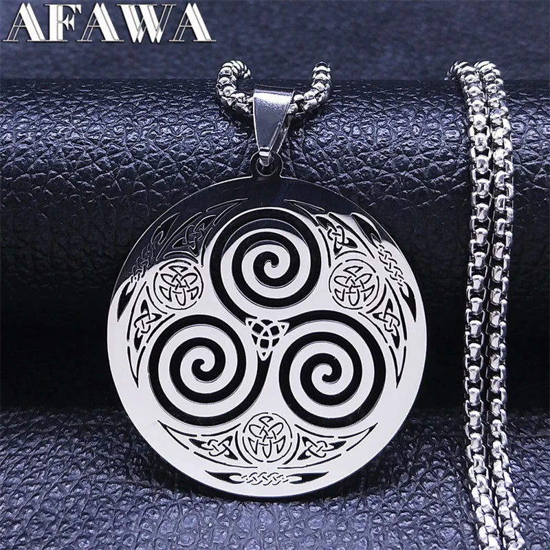 Viking Celtic Stainless Steel Pendant Necklace