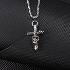 Death Skull Cross Pendant Necklace — Gothic