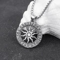 Silver Viking Sun Circle Pendant Necklace Box