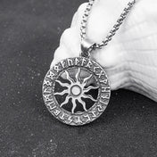 Silver Viking Sun Circle Pendant Necklace Box
