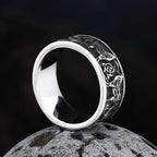 Fashion Vintage 2023 New Men's 316L Stainlesssteel Rings Good Odin Celtic Knot And Wolf Ring Amulet Animal Jewelry