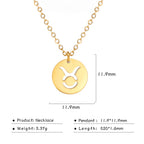 Kkjoy Stainless Steel Star Zodiac Sign Necklaces 12 Constellation Choker Pendants Necklace Aries Libra Leo Collier Birthday Gift