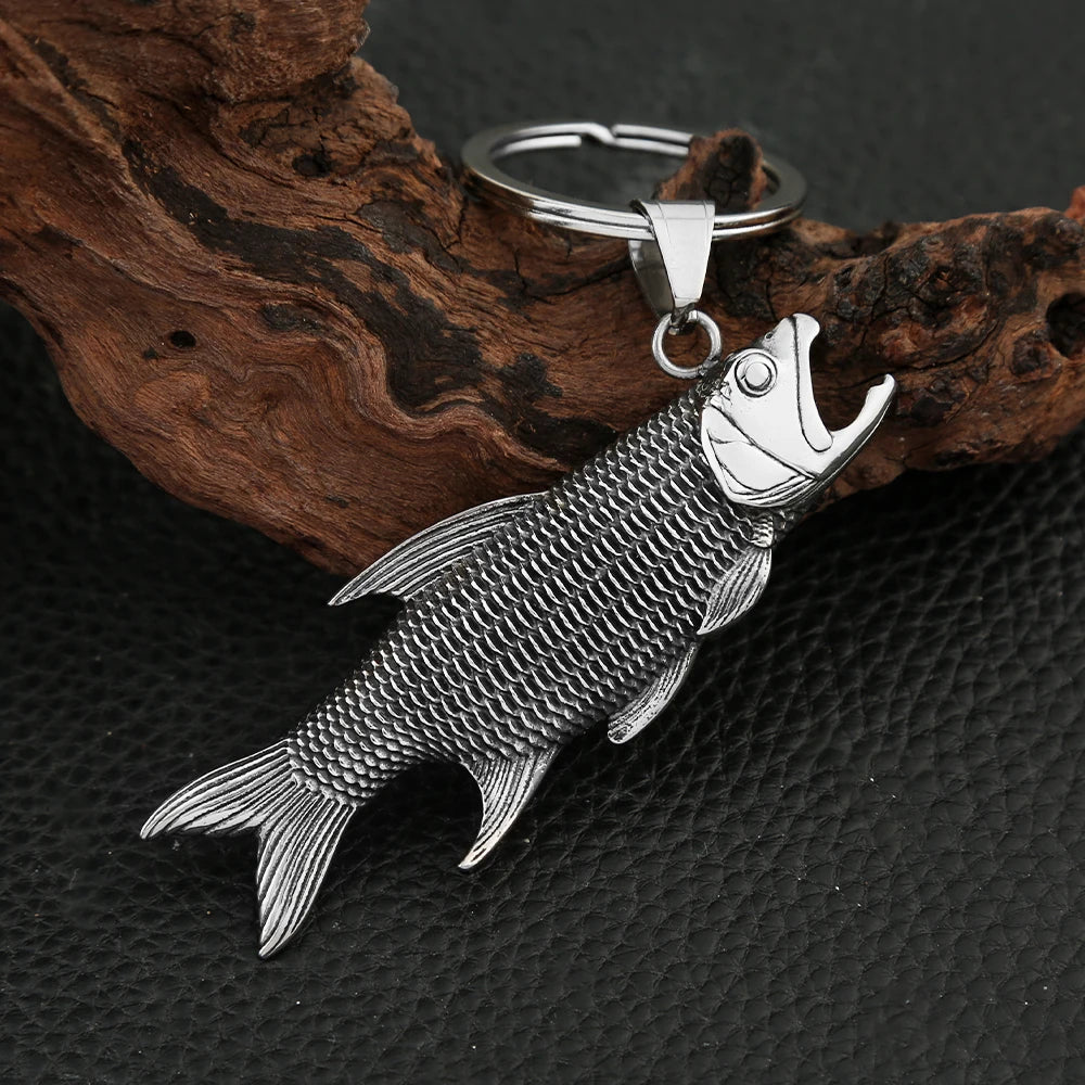 Fish Keychain — Silver Stainless