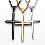 Cross Pendant Necklace Stainless Steel Simple