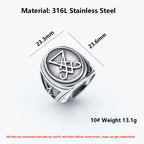 Vintage Lucifer Satan Witchcraft Ring — Stainless Steel