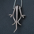 Three-Headed Snake Pendant — Stainless Steel