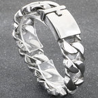 Polished Stainless Steel On Hand Accessories 20MM Wide Iron Men's Bracelet for Man Waterproof Gold Color Men‘s Jewelry