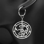 Baphomet Steel Earrings Sigeal Sigil Lucifer Satan