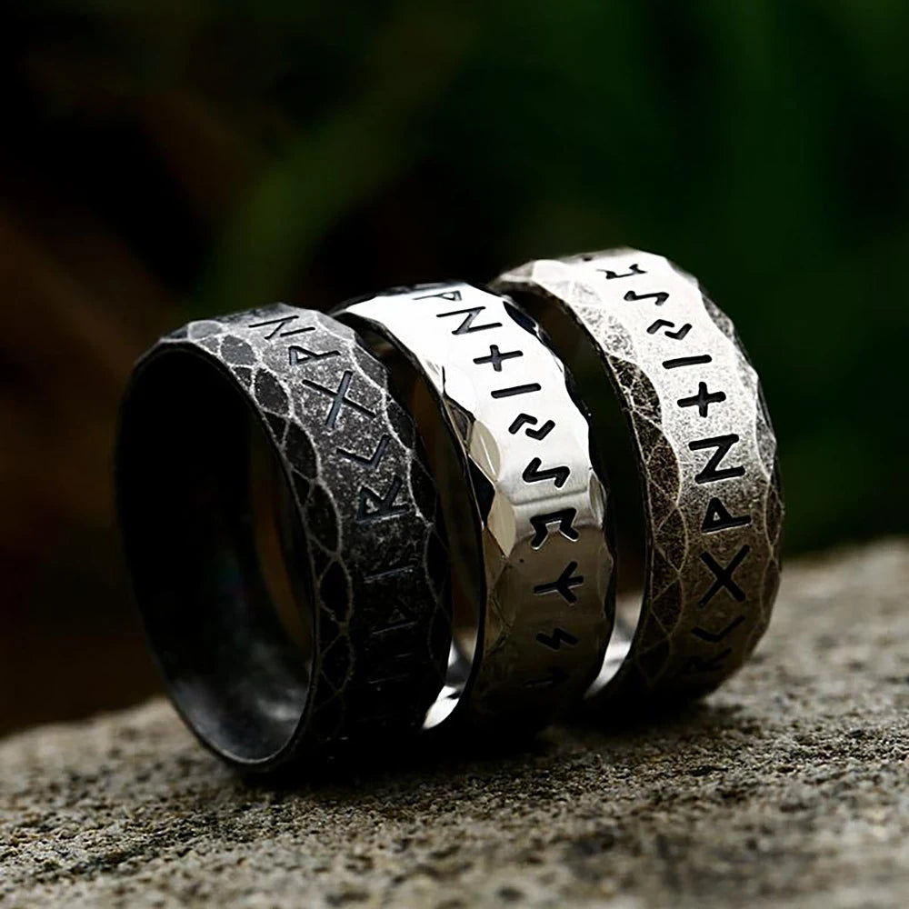 Vintage Viking Stainless Steel Rune Ring Nordic Odin Viking Ring For Men Women Fashion Couple Amulet Jewelry Gift Never Fading