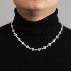 THE BLING KING Iced Out Cross Star Link Chain Baguettecz Cubic Zirconia Cross Pendant Necklace Charm Fashion Hiphop Jewelry