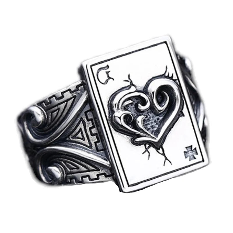 Ace of Spades Poker Ring — Vintage Gothic Playing Card Band