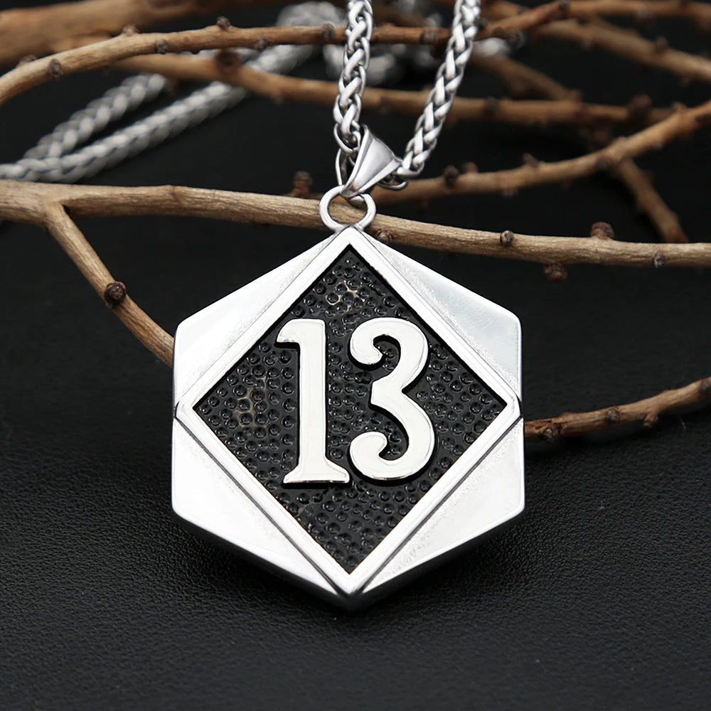 Lucky Number Pendant — Stainless Steel