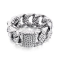 30mm Stainless Steel Dragon Heavy Curb Bracelet for Men Vintage Foundry Armor Tapping Pattern Cuban Male Bangle Jewelry