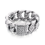 30mm Stainless Steel Dragon Heavy Curb Bracelet for Men Vintage Foundry Armor Tapping Pattern Cuban Male Bangle Jewelry
