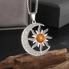 Sun Moon Star Trinity Pendant Necklace