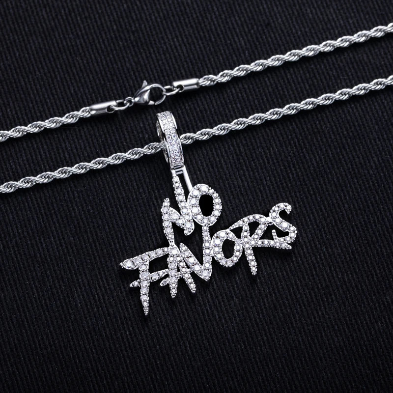 Iced Out Letter Pendant — 14K Gold