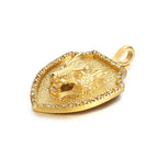 Lion Head Shield Pendant Necklace — Stainless Steel