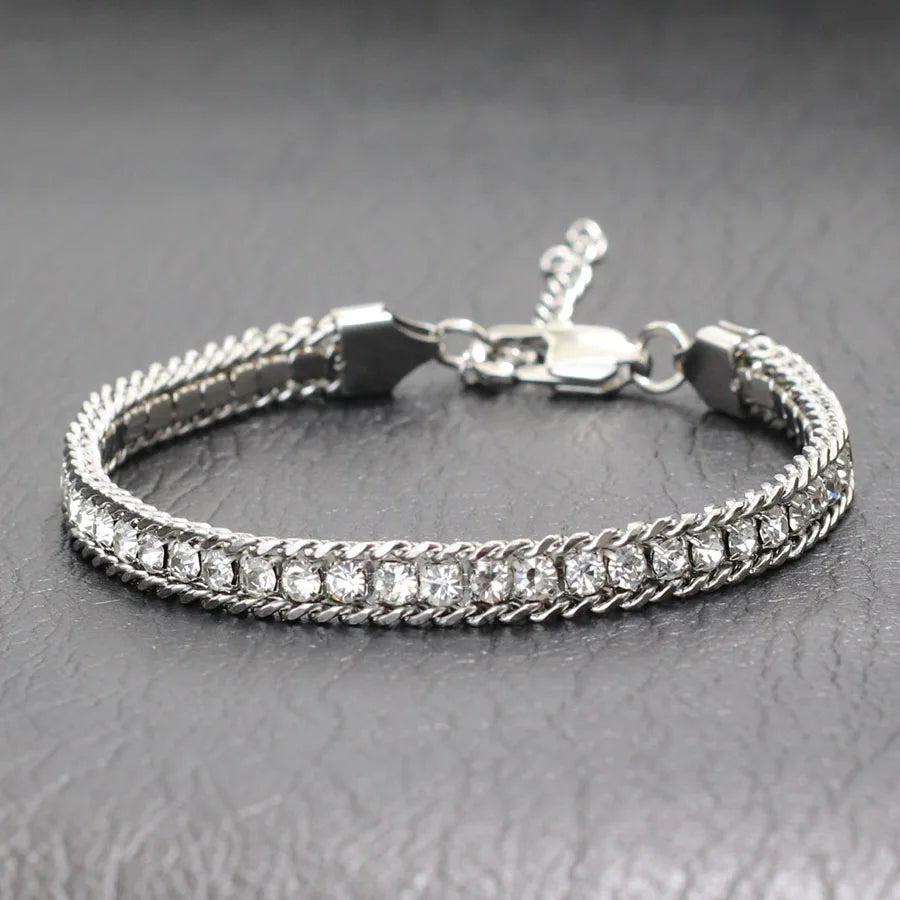 Zirconia Tennis Chain Bracelet — Stainless Steel