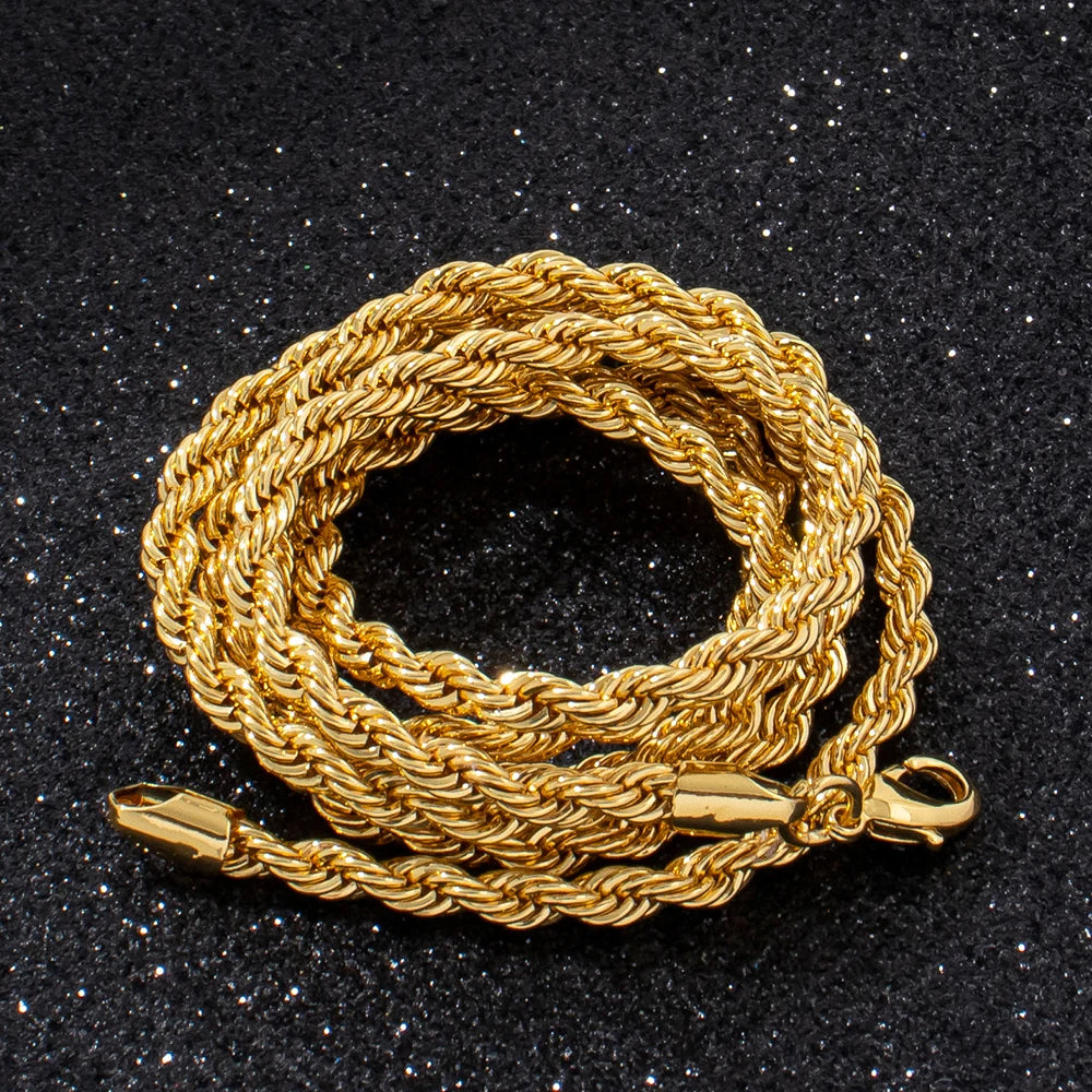 YM Jewelry 2/3/4/5/6MM Classic Twisted Rope Chain Stainless Steel Necklace Fashion Jewelry Accessories For Men Women Unisex