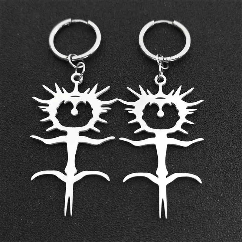 Ghost Silver Earrings Gothic Ghostemane Drop Long