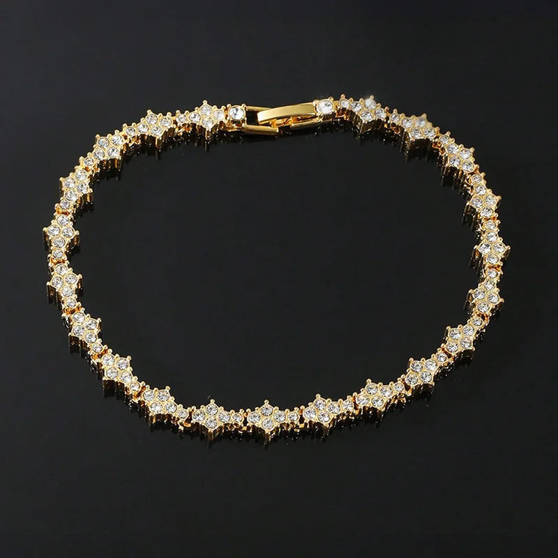 Round Stone Star CZ Bracelet — Stainless Steel