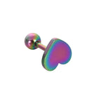 Stainless Steel Heart Stud Earrings