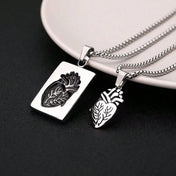Heart Chain Necklace Valentines Stainless Steel
