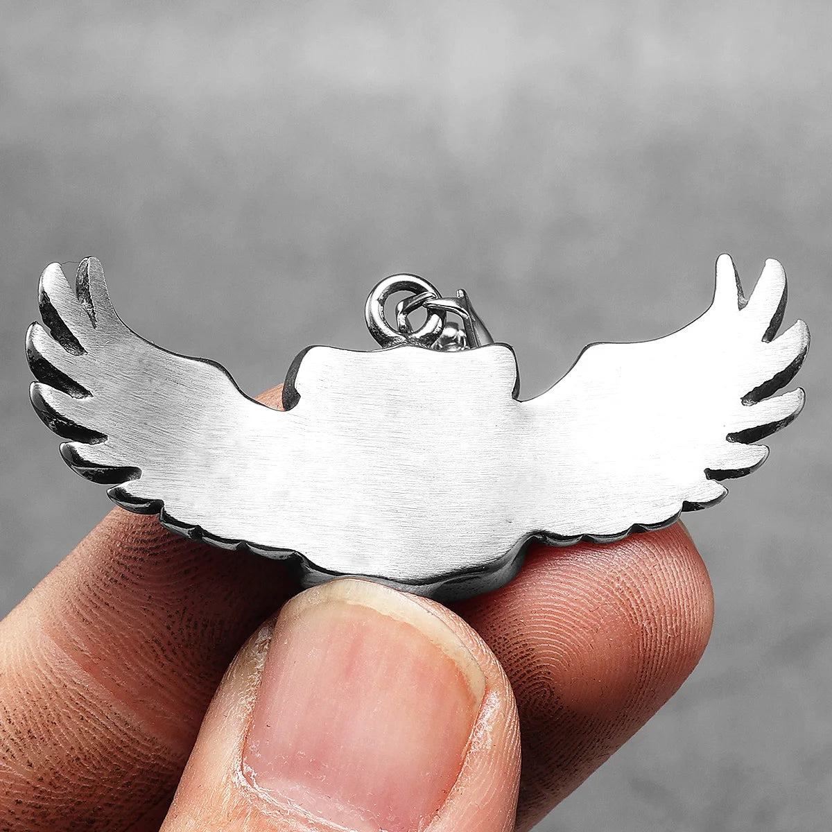 Route 66 Rider Wings Pendant — Stainless Steel
