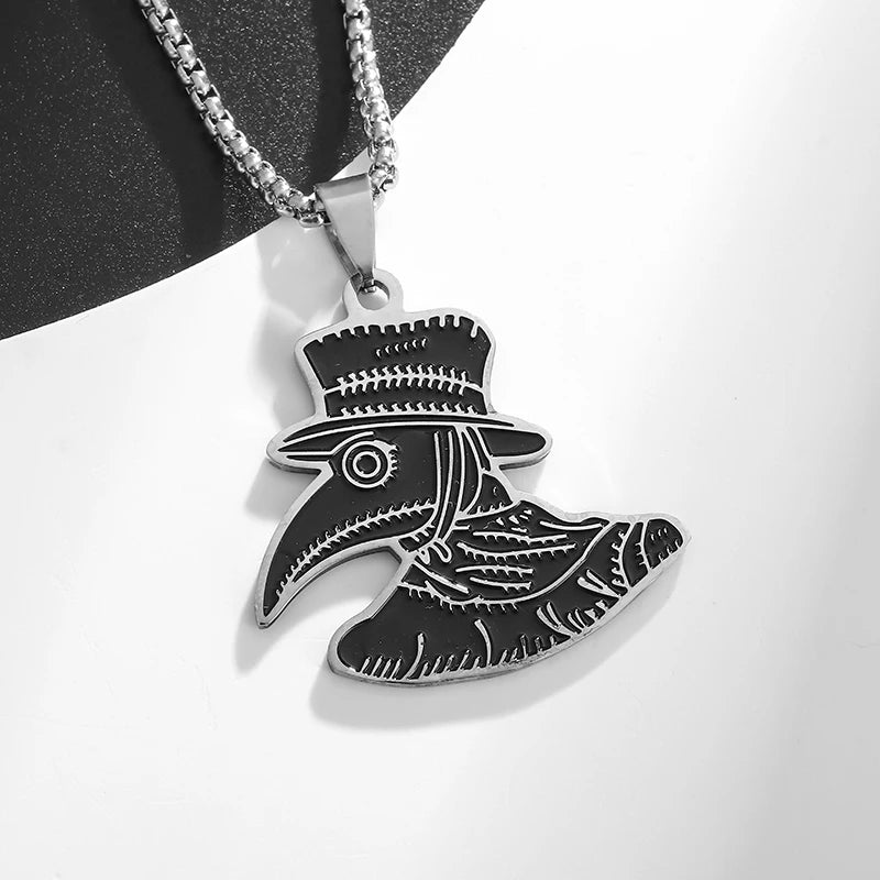 Plague Doctor Pendant Necklace — Stainless Steel