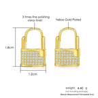 Iced Out Stud Earrings — Gold