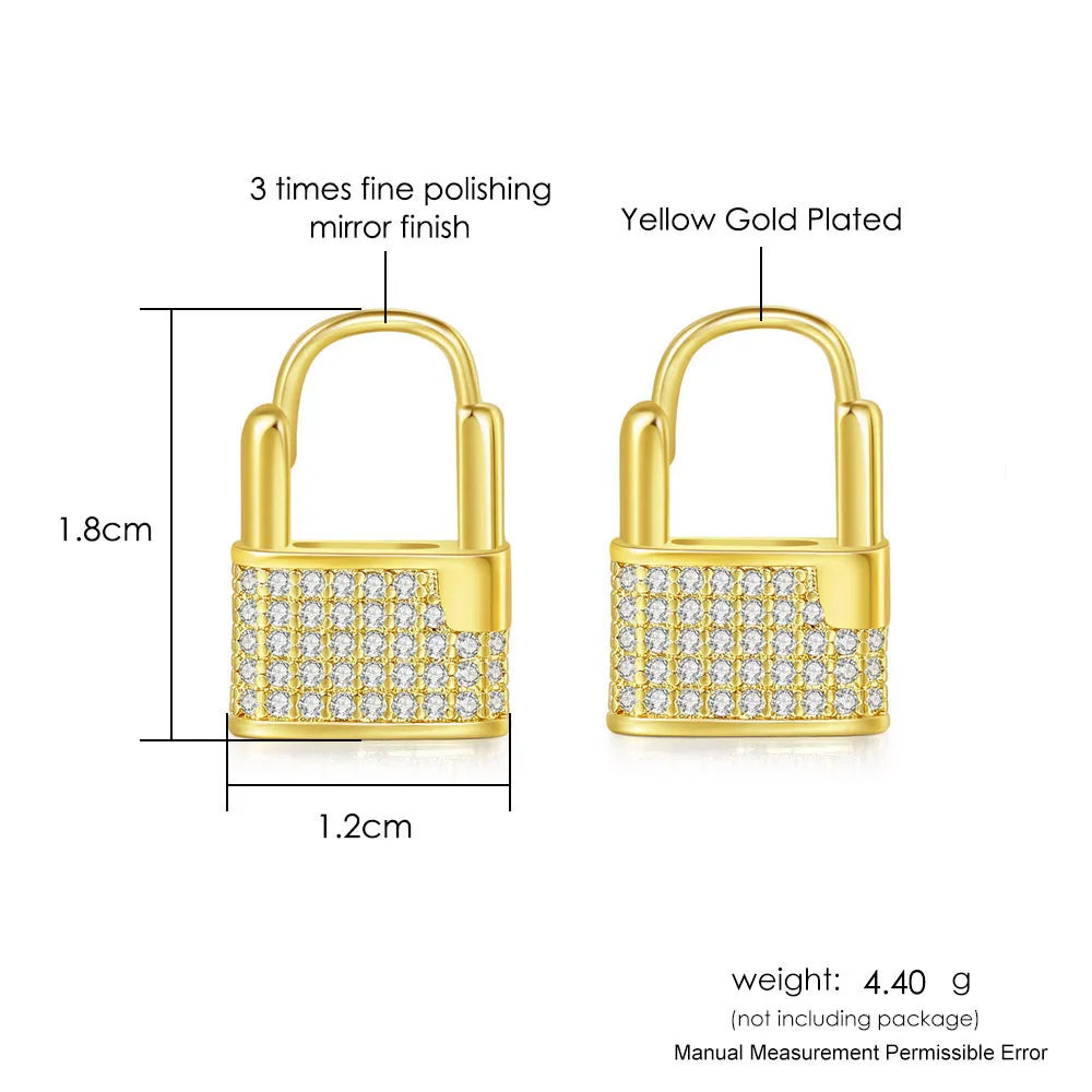 Iced Out Stud Earrings — Gold