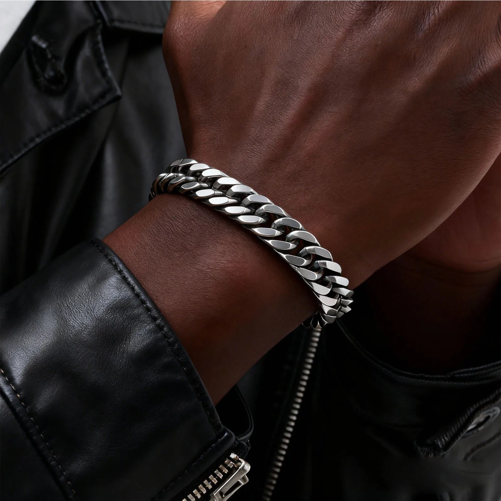 Double Curb Chain Bracelet 15mm — Stainless Steel