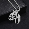 Gold Horse Head Pendant Necklace Box Chain