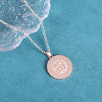 Allah Scripture Round Medal Pendant Stainless Steel Necklace Mens Islamic Jewelry Amulets Muslim Gifts