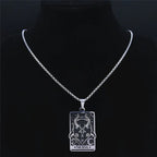 Stainless Steel Tarot Sheepshead Inverted Pentagram Satan Chain Necklaces THE DEVIL Pendant Necklace Jewelry Collier 2758-QKC