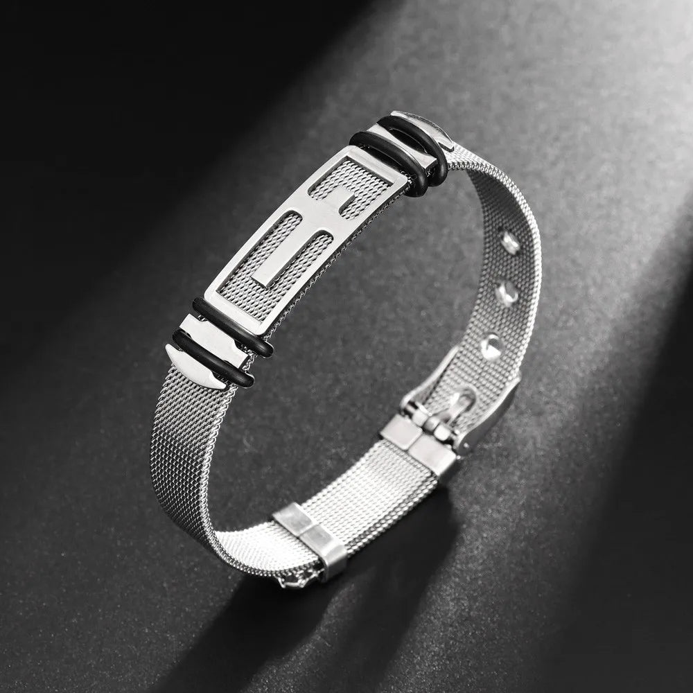 Trendy Christian Cross Stainless Steel Men's Bracelet New Fashion Metal Religious Accessories Charming Jewelry for