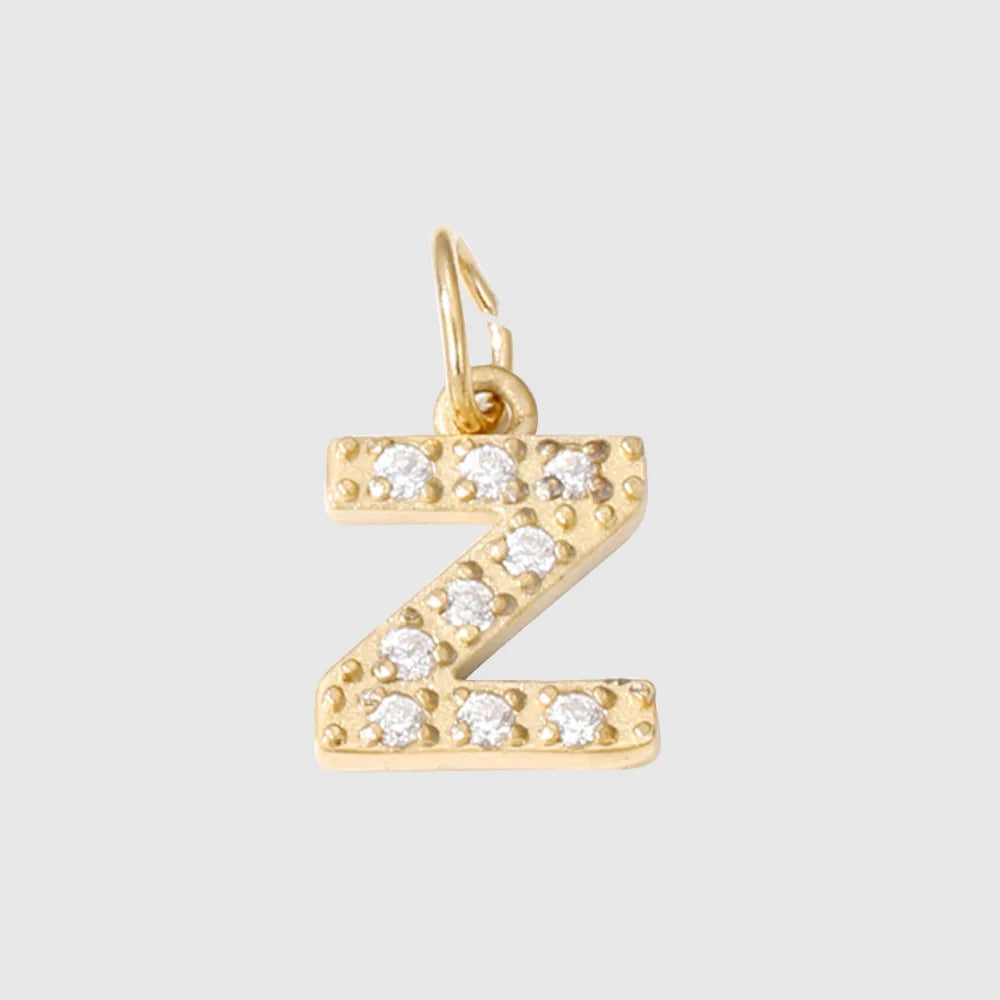 Letter Charm Pendant Necklace — Gold Iced