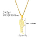 Fashion Argentina Map City Pendant Necklace Stainless Steel Men Women Gold Color Ethnic Maps Jewelry Gift