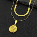 Stainless Steel Egyptian Eyes Hieroglyph Chain Necklace for Women Men Gold Color Eye of Ra Horus Symbol Pendant Necklace Jewelry
