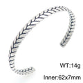 Retro Men Open Bangle for Man Stainless Steel Men's Braided Chain Style Cuff Bracelets Cool Birthday Jewelry Gifts for