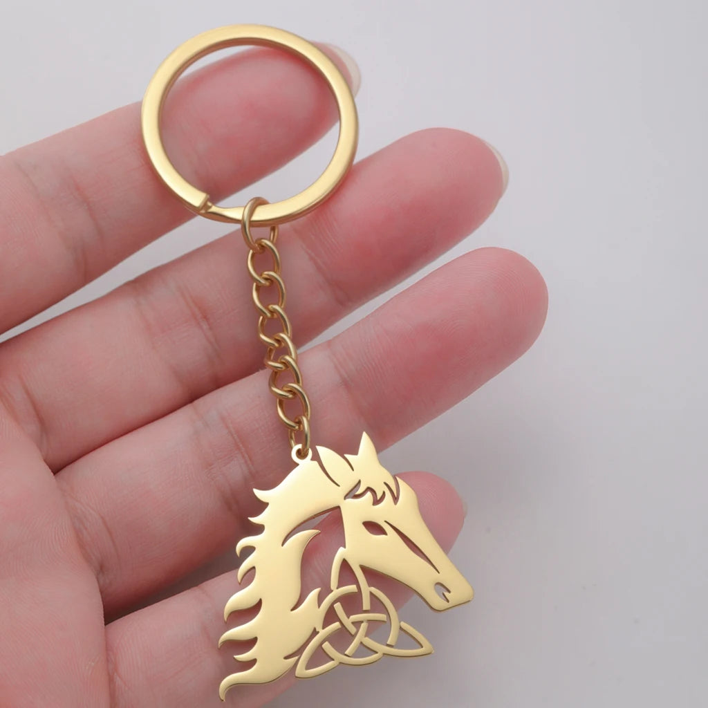 Hollow Horsehead Keychain for Men & Women — Stainless Steel