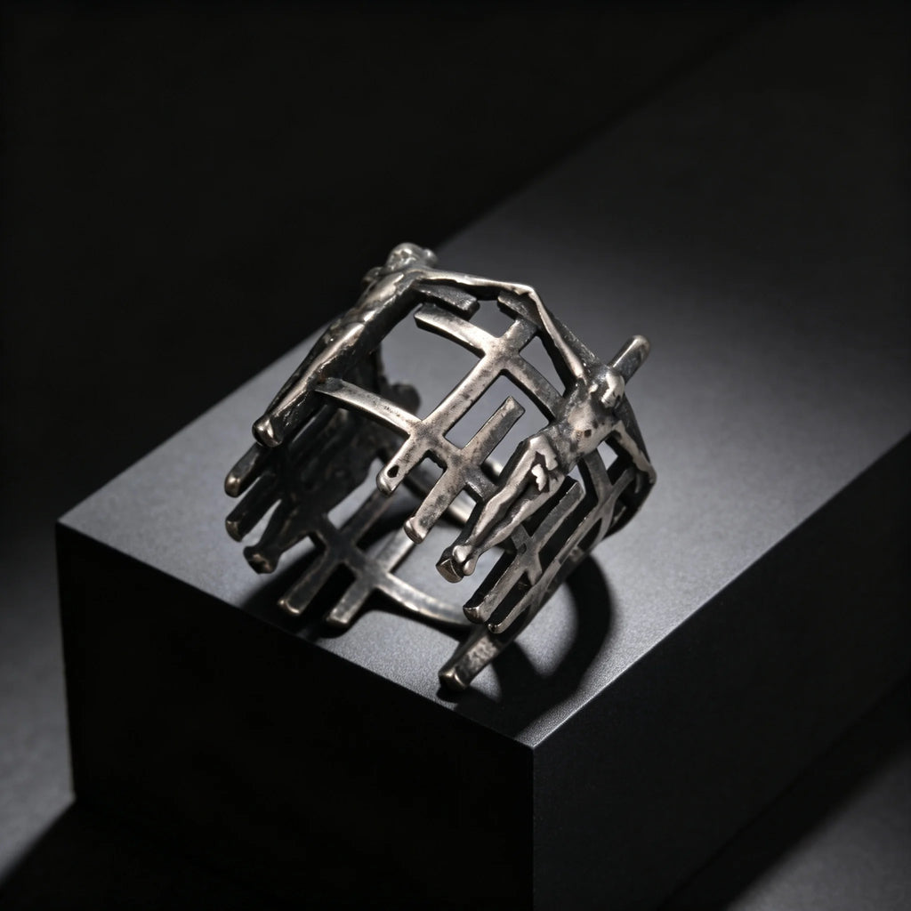 Men's Retro Jesus Cross Ring, Fashion Vintage Stainless Steel Ring for Men, Waterproof Punk Classic Religious Jewelry