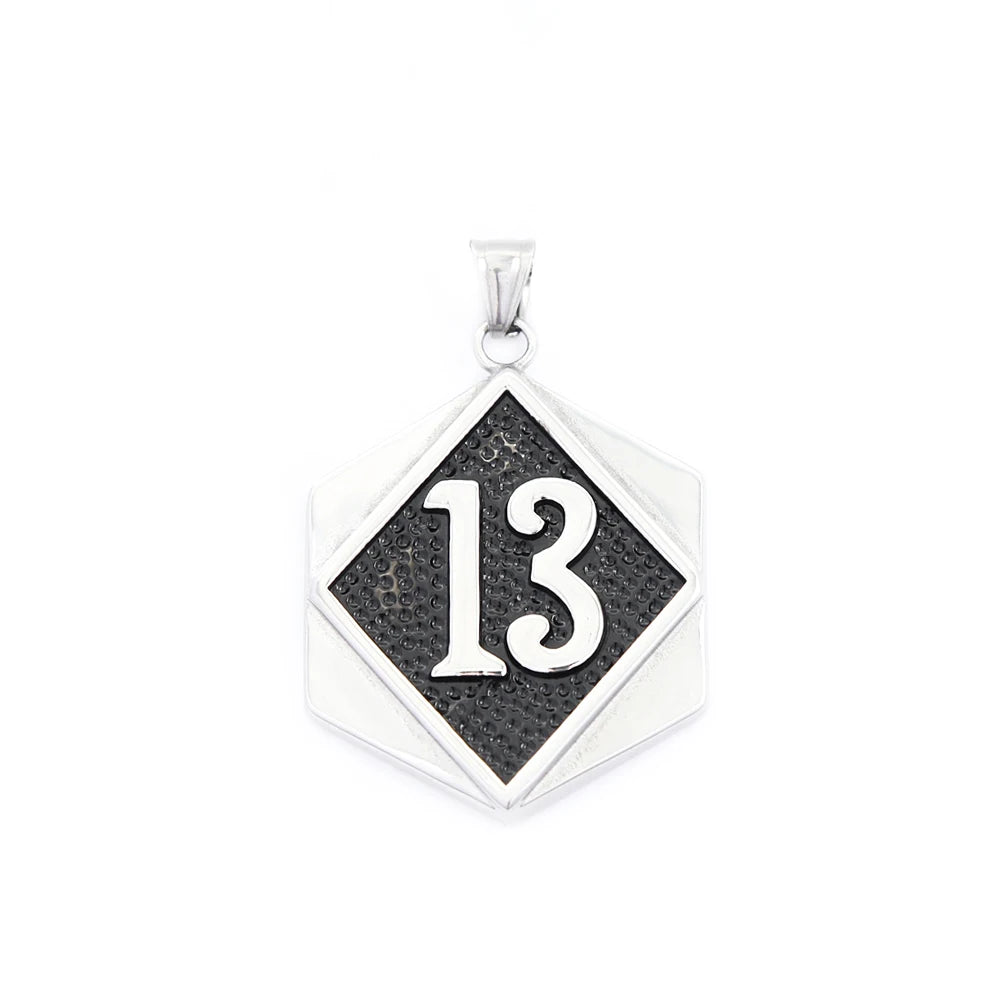 Lucky Number Pendant — Stainless Steel