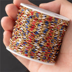 0.5m/1m Gold Plated Stainless Steel Black Enamel Paperclip Link Chain for DIY Punk Choker Necklace Jewelry Craft Making Decor