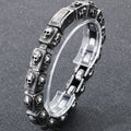 Vintage Solid Stainless Steel Bracelet for Man Men's Skeleton Jewelry Accessories 14MM Width Skull Face Head Chain