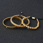 Luxury Stainless Steel Beads Cross Charms Man Bracelet CZ Bangles Women Jewelry Set Gift