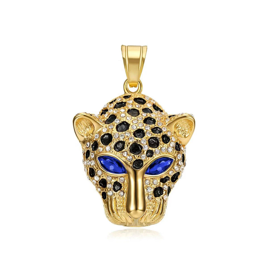 Vintage Leopard Head Pendant Necklace — Stainless Steel