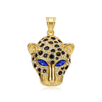 Vintage Leopard Head Pendant Necklace — Stainless Steel
